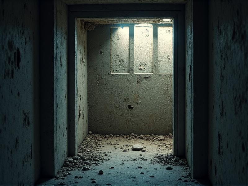An image showing a damaged section of homegrown insulation with visible signs of mold and pest infestation. The insulation material is torn and discolored, with small holes indicating rodent activity. The background shows a dark, damp attic space, highlighting the environmental conditions that contribute to contamination.