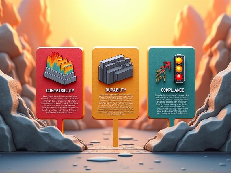 An illustrative diagram showing the key principles of firestop solutions, including compatibility, durability, and compliance. The diagram uses vibrant colors and clear labels to convey the information effectively.