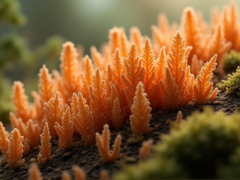 A time-lapse image sequence showing mycelium growth in a controlled environment. The images depict the gradual expansion of mycelium hyphae across a nutrient-rich substrate, with each frame capturing the intricate details of the growth process. The lighting is consistent, with a focus on the dynamic, organic movement of the mycelium as it spreads and thickens.