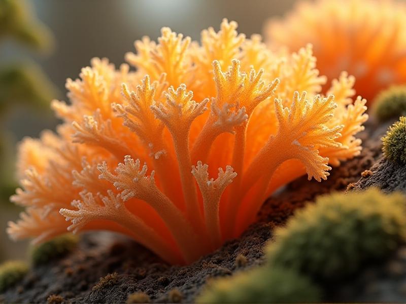 A close-up view of mycelium growth in a laboratory setting, highlighting the intricate network of fungal threads under soft, natural lighting, emphasizing the organic and sustainable nature of the material.